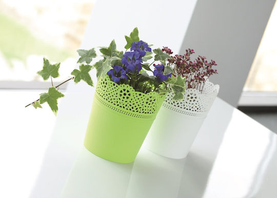 Iliadis Lace Plant Pot Plastic White
