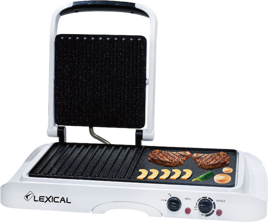 Lexical Настолна Електрическа Скара с Гладка Плоча 1600W с Регулируем Термостат