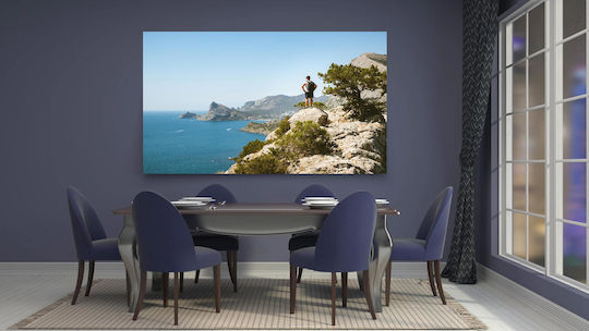 Πίνακας Hiker Overlooking Sea Rocky Mountains Πεζοπόρος Θέα Στη Θάλασσα Βραχώδη Όρη 170x115