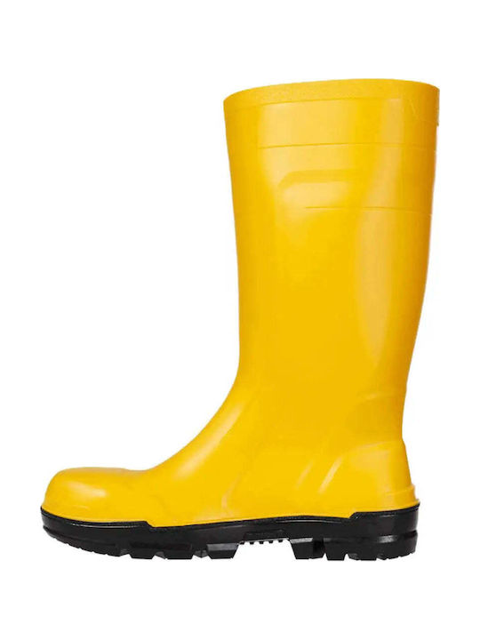Dunlop Work-It S5 Αντιολισθητικές Γαλότσες Εργασίας Γονάτου Κίτρινες