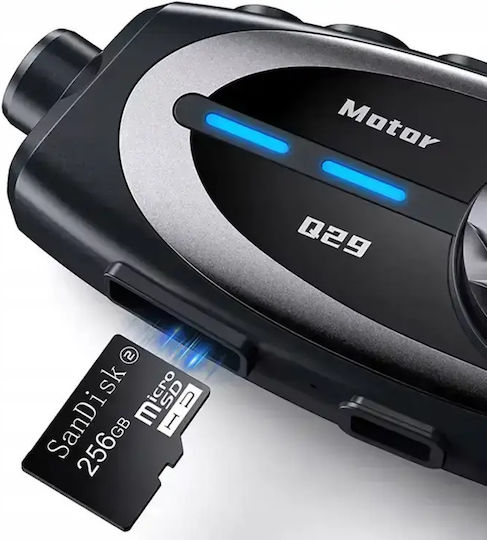 Q29 Single Intercom for Motorcycle Helmet with Bluetooth & Camera