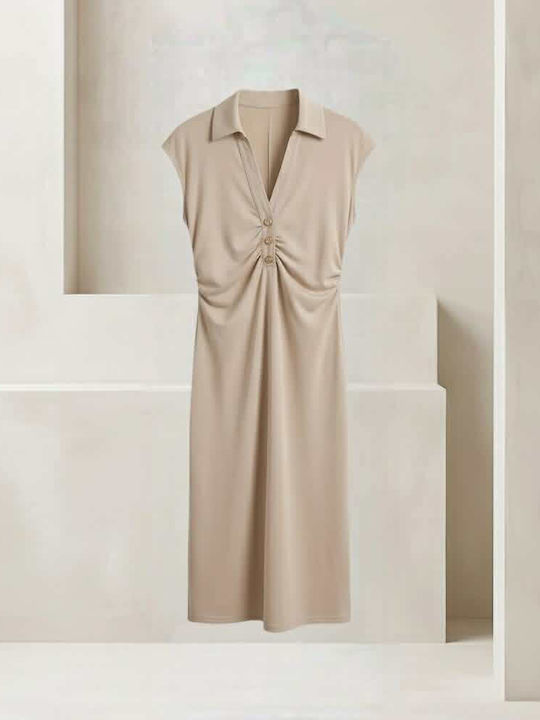 Sommer Midi Hemdkleid Ecru