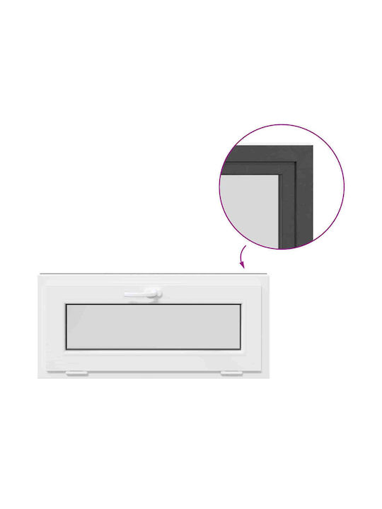 vidaXL Hinged Window PVC W90xH40cm