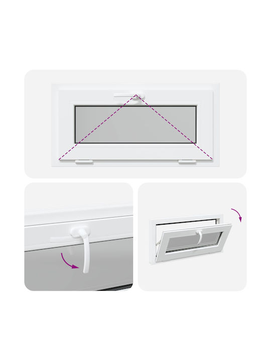 vidaXL Hinged PVC Window W80xH40cm