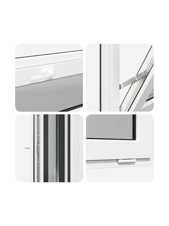 vidaXL Ανοιγόμενο Παράθυρο PVC Π90xΥ40cm