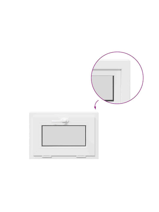 vidaXL Hinged PVC Window W60xH40cm