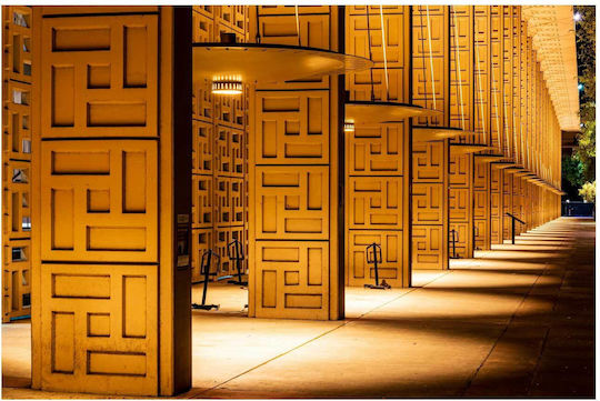 Πίνακας Geometric Illuminated Columns Γεωμετρικές Φωτιζόμενες Στήλες 100x70