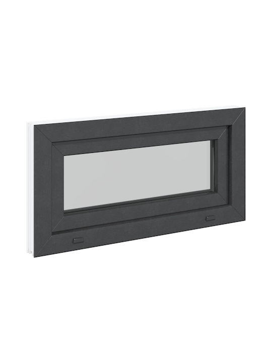 vidaXL Hinged PVC Window W80xH40cm