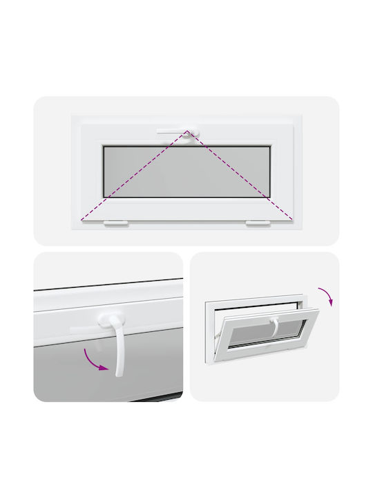 vidaXL Hinged PVC Window W80xH40cm