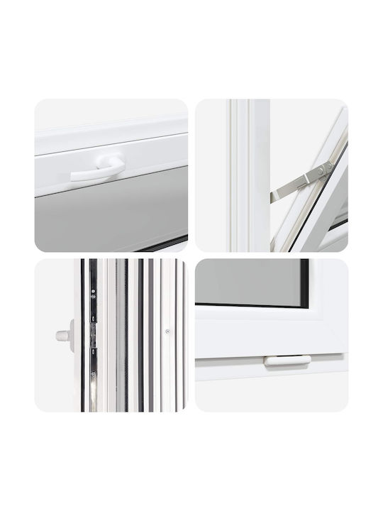 vidaXL Hinged PVC Window W100xH40cm