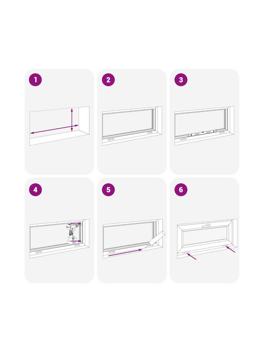 vidaXL Hinged PVC Window W110xH40cm