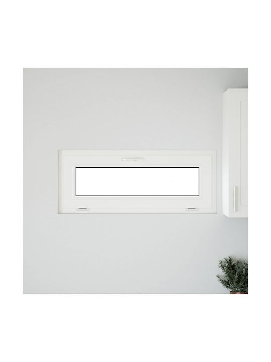 vidaXL Hinged PVC Window W110xH40cm