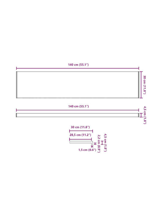 vidaXL Window Sill PVC W140xH30cm
