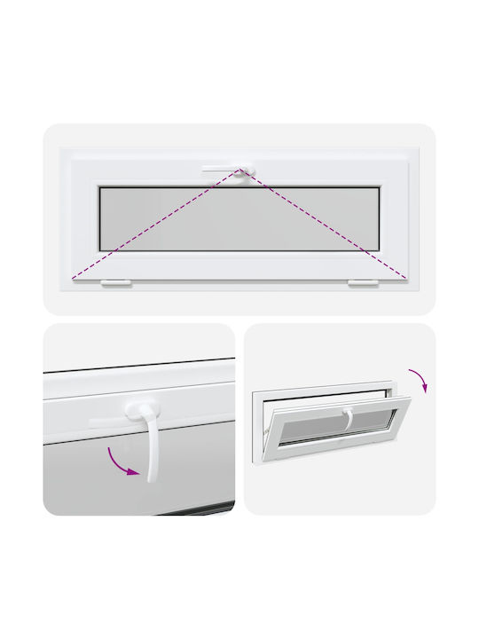 vidaXL Ανοιγόμενο Παράθυρο PVC Π110xΥ40cm