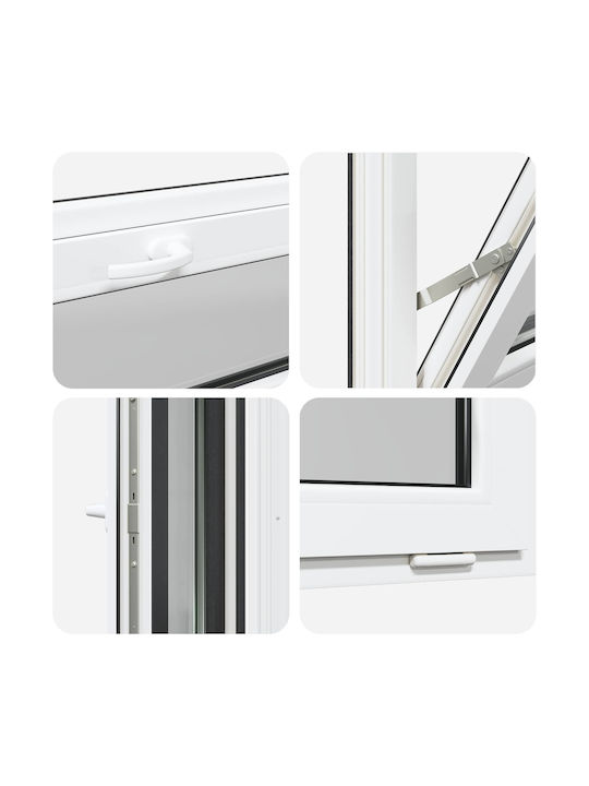 vidaXL Ανοιγόμενο Παράθυρο PVC Π110xΥ40cm