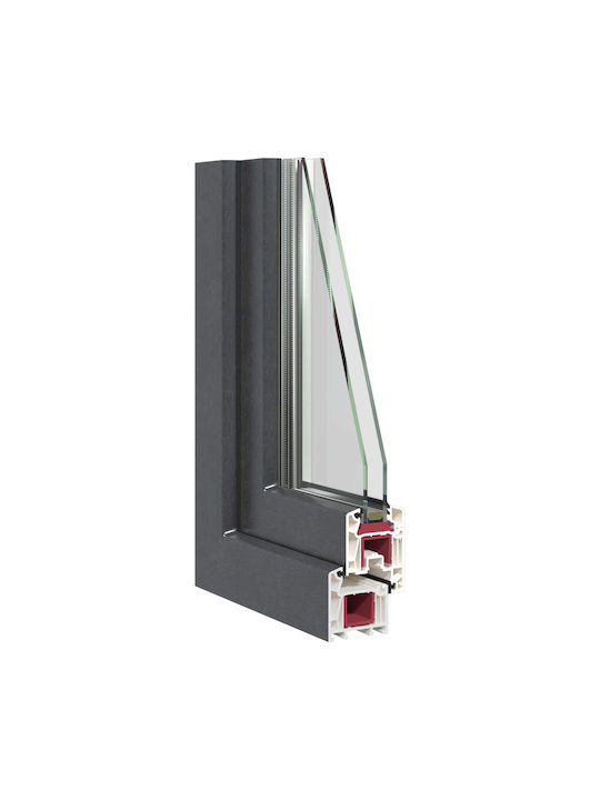 vidaXL Hinged PVC Window W80xH40cm