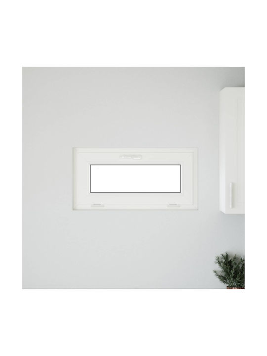 vidaXL Hinged PVC Window W80xH40cm