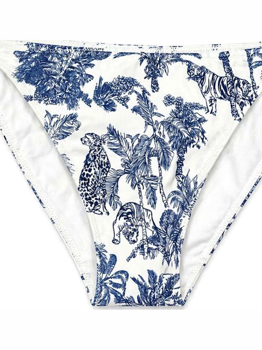 Slip Bikini Cu Dantelă Albastru Deschis