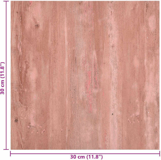 vidaXL Set Plastic Floor PVC With 20 Tiles L30.5xW30.5cm Red