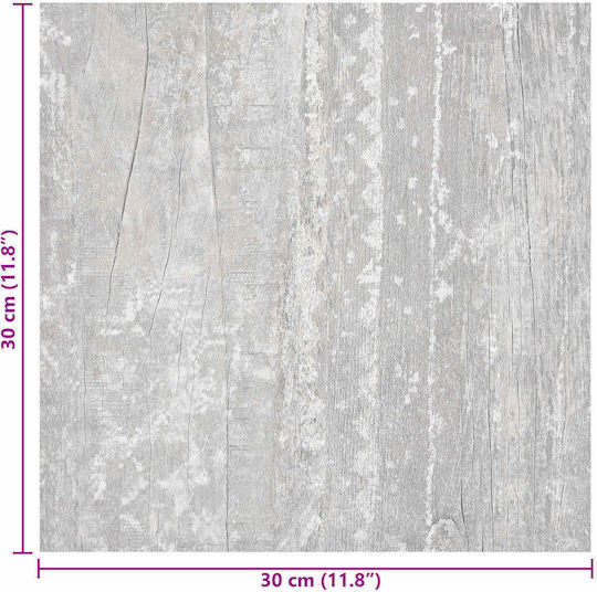 vidaXL Set Plastic Floor PVC with 20 Tiles L30.5xW30.5cm Gray