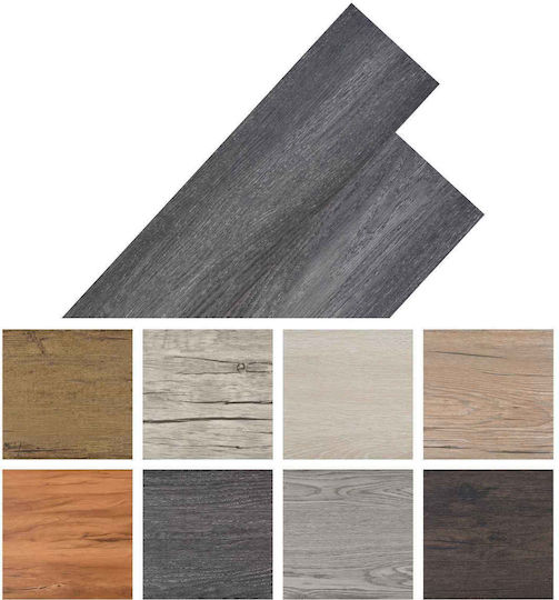 vidaXL Set Plastic Floor PVC with 28 Tiles L61xW30.5cm Black