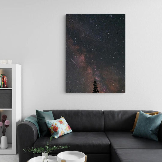 iLovePrints Night Sky Stars Tree Νυχtrlicher Himmel mit Sternen und Bäumen 100x150