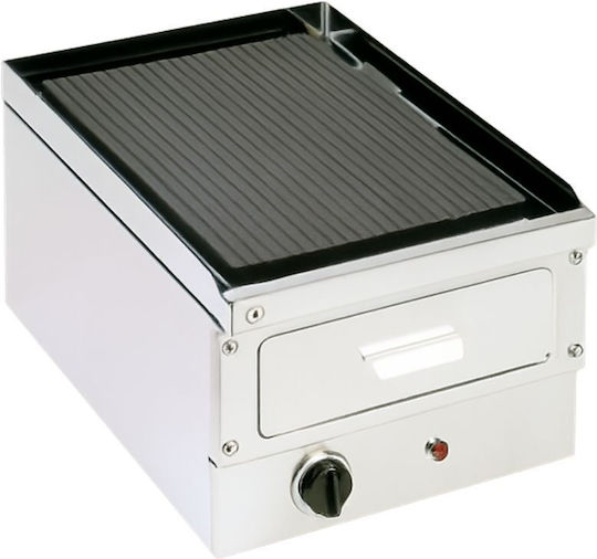 M&M equipment Ηλεκτρικό Πλατώ Ψησίματος Μαντεμένιο 38x51x29cm 3.2kW με Ραβδωτή Πλάκα MM 3.5R 230V