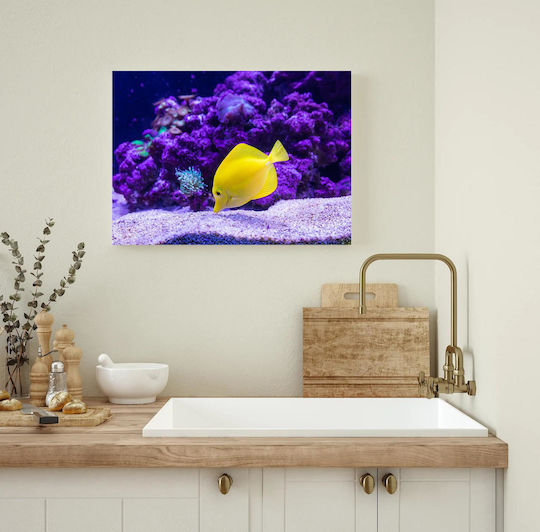 Панел Bright Yellow Fish В Коралов Риф Светложълта Риба В Коралов Риф 120x80