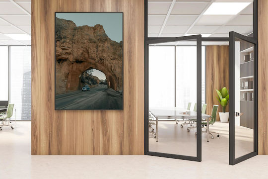 Панел Car Through Rock Arch Автомобил Вътре В Каменна Арка 40x65
