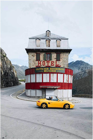 Vintage Hotel Sports Car Painting Vintage Hotel Sports Car 70x100