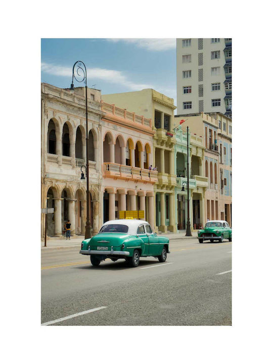 Painting Vintage Cars On An Old Street Vintage Cars An Old Street 40x65