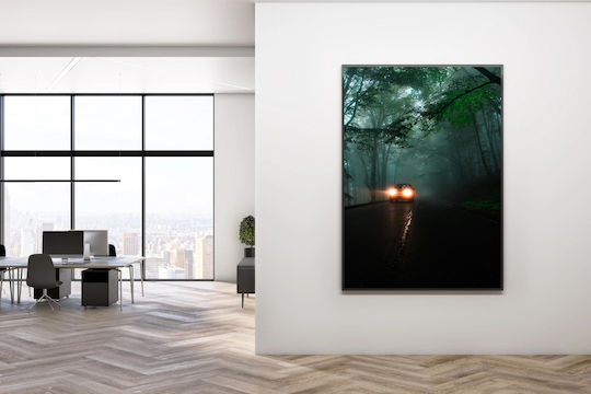 Painting Car On A Foggy Forest Road Car On A Foggy Forest Road 60x90