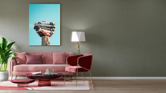 Painting Stacked Cars On Tree Stump Stacked Cars Tree Stump 70x100