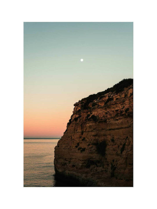 Панел Moon Over Sea Cliff At Dusk Луна Над Скала На Море В Сумрак 100x150