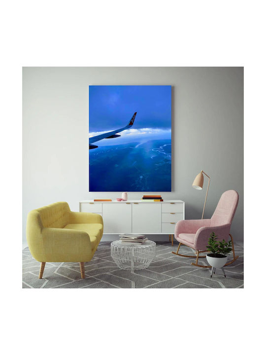 Панел Airplane Wing Over Scenic Landscape Птера Аероплан Над Графичен Пейзаж 100x150