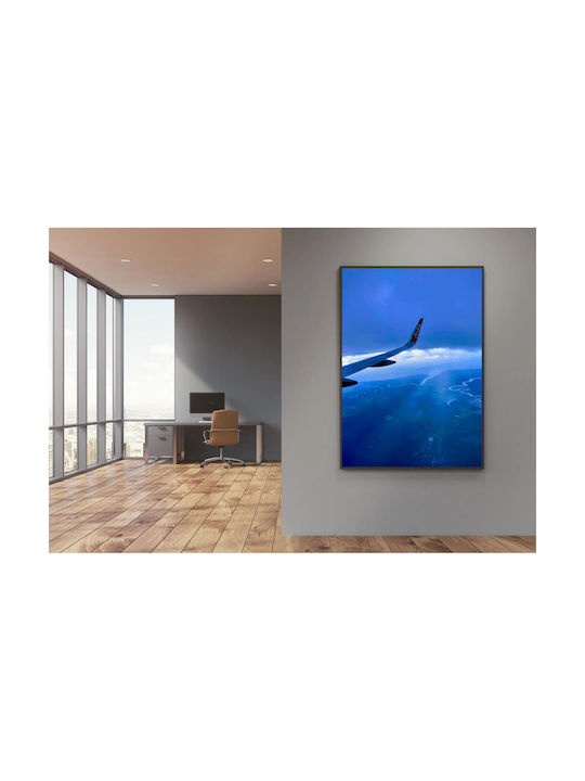 Панел Airplane Wing Over Scenic Landscape Птера Аероплан Над Графичен Пейзаж 100x150