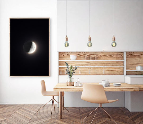 Gemälde Crescent Moon In Space Ηemisphäre Im All 80x120