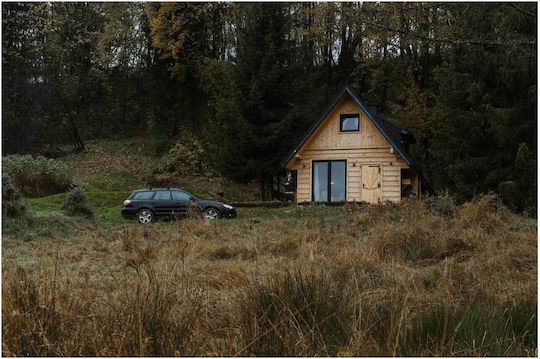 Панел Cabin In Woods Кола Кабина В Гората 90x60