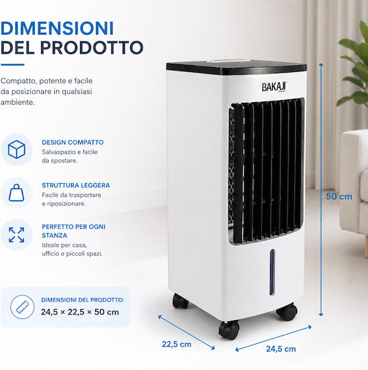 Bakaji Air Cooler 80W with Remote Control White