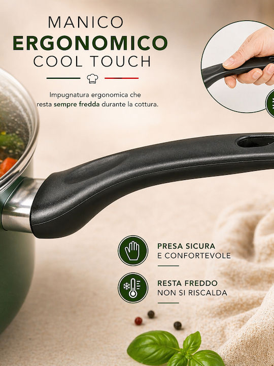 Bakaji Cookware Set from Aluminum with Non-stick Coating 9pcs