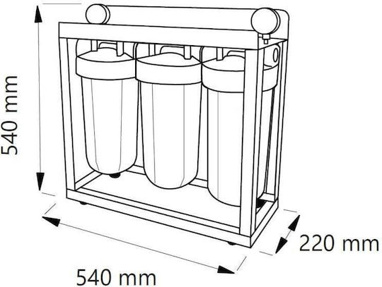 Aqua Filter Big Blue Συσκευή Φίλτρου Νερού Τριπλή Κεντρικής Παροχής Διατομής 1'' BBF320