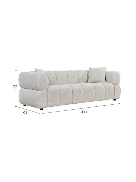 Norika Three-Seater Sofa Ecru 228x91x72 cm