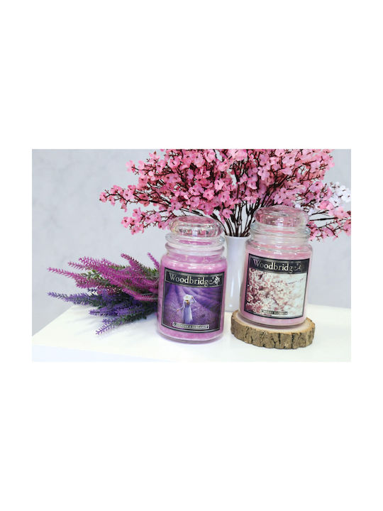 Relaxdays Aromatisches Kerze mit Parfüm Rose 17x10cm