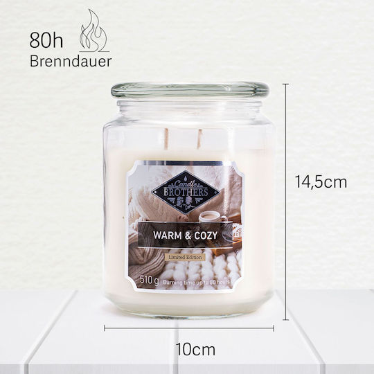 Relaxdays Lumânare Aromatică în Borcan Alb 13x10cm