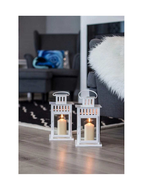 Aura Glass Decorative White Candle