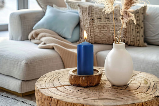 Aura Glass Διακοσμητικό Κερί Λευκό 12εκ.