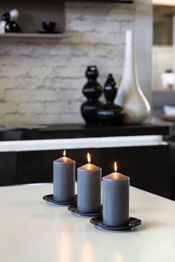 Aura Glass Διακοσμητικό Κερί Λευκό 15εκ.