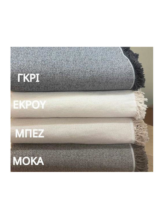 Linea Home Val Throw Ecru