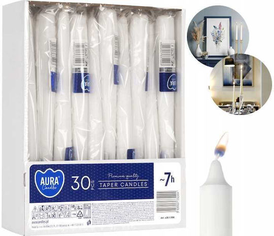 Aura Glass Dekorative Kerze Kegel Weiß