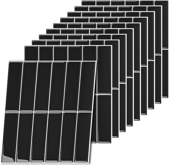 Relaxdays Dale Selbstklebendes Wandsticker 30x30 Weiß Schwarz 0,2x30x30 cm